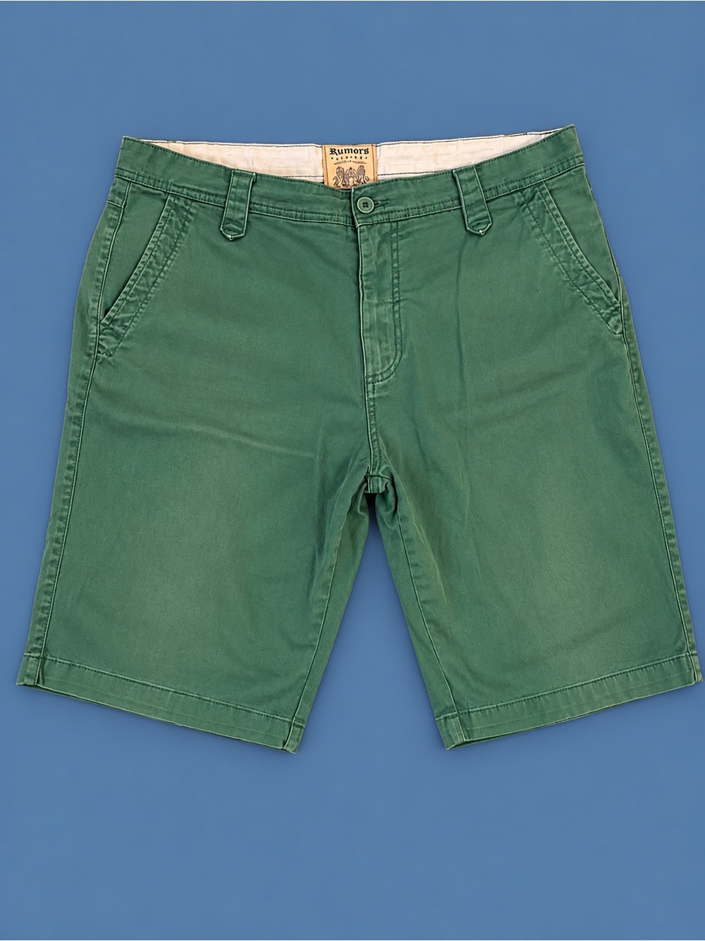 Rumors Men's Green Flat Front Chino Shorts